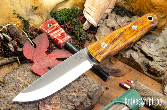 Bark River Knives: Bushcrafter II - CPM 3V - Desert Ironwood - Black Liners - Mosaic Pins #3