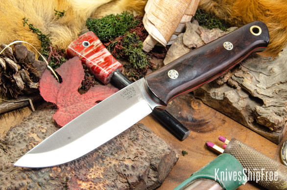 Bark River Knives: Bushcrafter II - CPM 3V - Desert Ironwood - Red Liners - Mosaic Pins #3