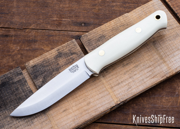 Bark River Knives: Bushcrafter II - CPM 3V - Ivory Micarta G-10 - Brass Pins