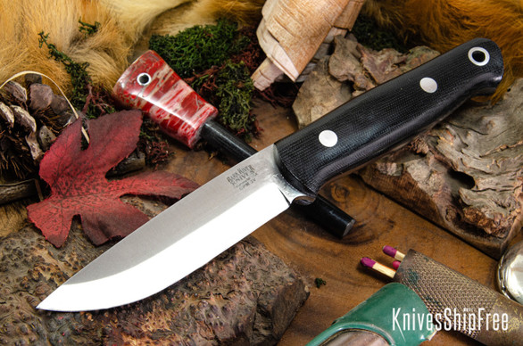 Bark River Knives: Bushcrafter II - CPM 3V - Black Canvas Micarta