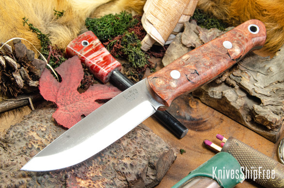 Bark River Knives: Bushcrafter II - CPM 3V - Salmon Maple Burl