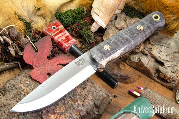 Bark River Knives: Bushcrafter II - CPM 3V - Gray Tigertail Maple Burl - Mosaic Pins #2