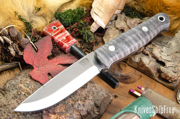 Bark River Knives: Bushcrafter II - CPM 3V - Gray Tigertail Maple Burl #1