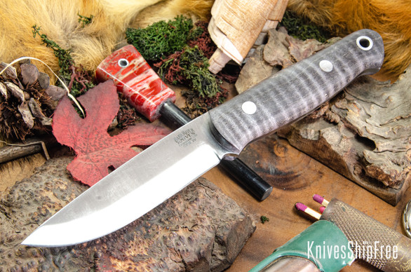 Bark River Knives: Bushcrafter II - CPM 3V - Gray Tigertail Maple Burl #5