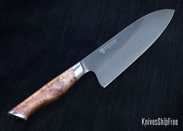 Steelport: 6" Chef Knife - 52100 - Differential Heat Treat - Big Leaf Maple Burl