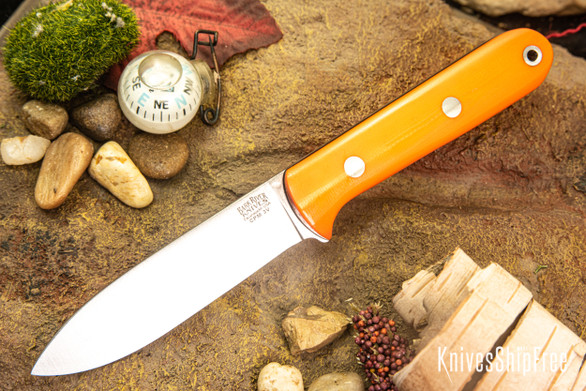 Bark River Knives: Mini Kephart - CPM 3V - Blaze Orange G-10 - Black Liners