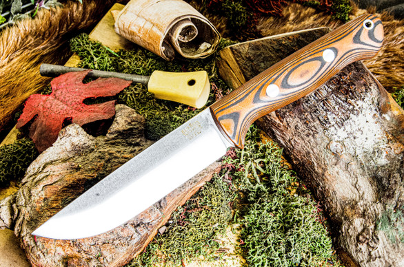 Bark River Knives: Bravo 1.25 LT - CPM 3V - Rampless - Orange & Black Suretouch - Matte