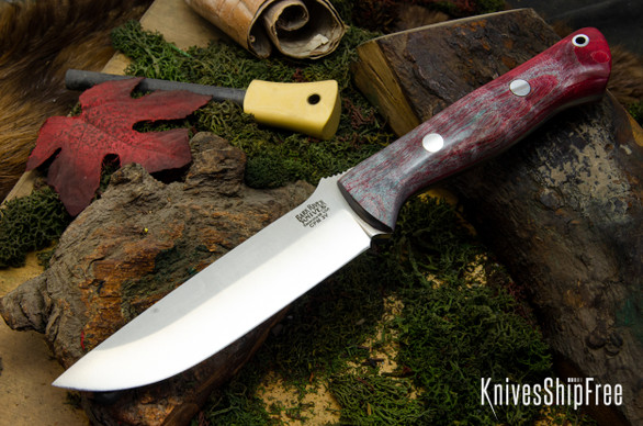Bark River Knives: Bravo 1.25 LT - CPM 3V - Red & Gray Tigertail Maple Burl