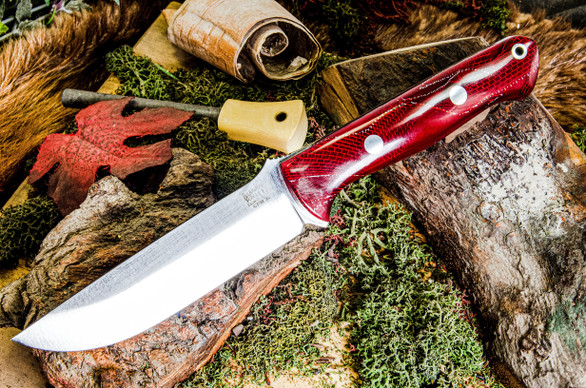 Bark River Knives: Bravo 1.25 LT - CPM 3V - Red Cyclone Mesh - Red Liners