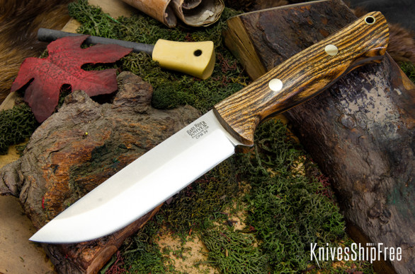 Bark River Knives: Bravo 1.25 LT - CPM 3V - Rampless - Bocote - Brass Pins