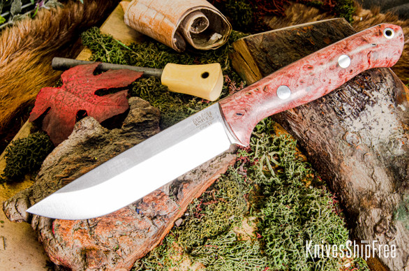 Bark River Knives: Bravo 1.25 LT - CPM 3V - Rampless - Rose Maple Burl #1