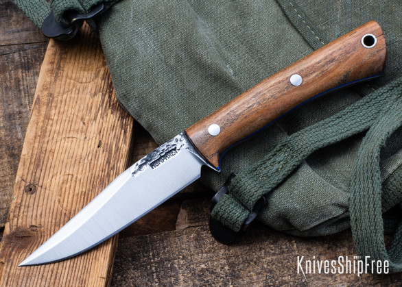 Lon Humphrey Knives: Minuteman - Forged 52100 - Storm Cherry - Blue Liners - LH28DI068