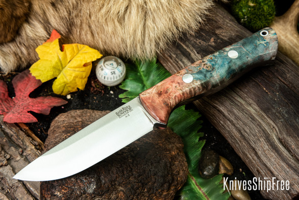 Bark River Knives: Bravo 1 - Rampless - Rose & Blue Maple Burl