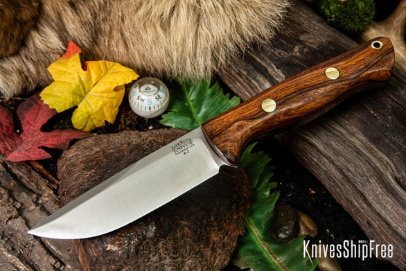 Bark River Knives: Bravo 1 - Rampless - Desert Ironwood - Brass Pins Swedge #1