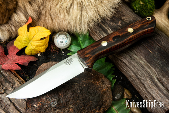 Bark River Knives: Bravo 1 - Rampless - Desert Ironwood - Brass Pins Swedge #2