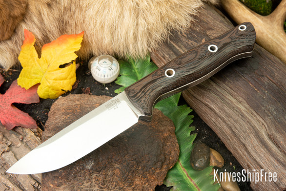Bark River Knives: Bravo 1 - Rampless - Wenge - White Liners - Hollow Pins #2