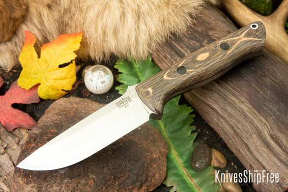 Bark River Knives: Bravo 1 - Bog Oak - Black Liners & Pins