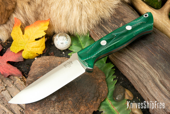 Bark River Knives: Bravo 1 - Green Cyclone Mesh - Green Liners
