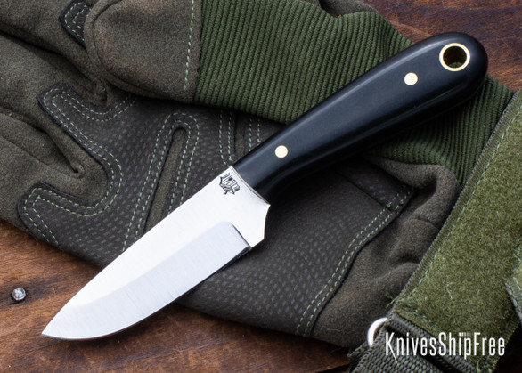 L.T. Wright Knives: Frontier First - Richlite Black Diamond - Polished - 01 Tool Steel - Saber