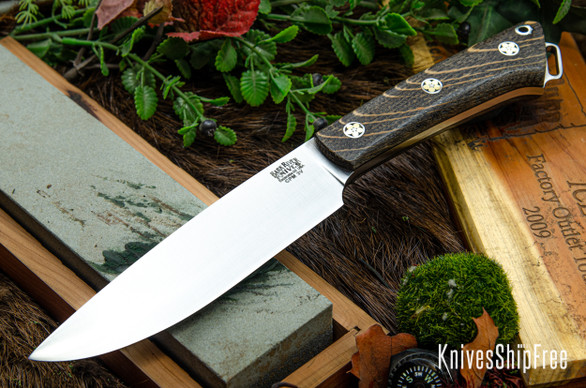 Bark River Knives: Fox River II LT - CPM 3V - Bog Oak - Black Liners - Mosaic Pins #2