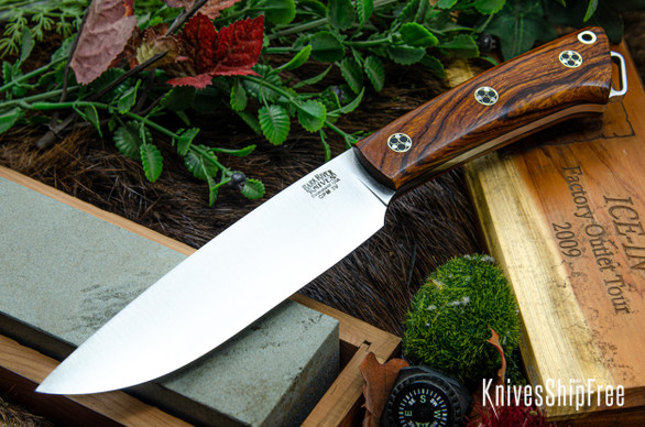 Bark River Knives: Fox River II LT - CPM 3V - Desert Ironwood - Black Liners - Mosaic Pins #1