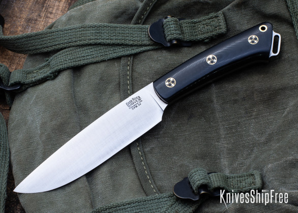 Bark River Knives: Fox River II LT - CPM 3V - Black G-10 - Red Liners - Mosaic Pins