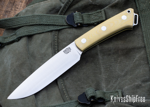 Bark River Knives: Fox River II LT - CPM 3V - Antique Ivory Micarta