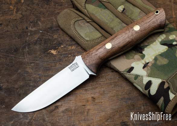 Bark River Knives: Bravo 1 - CPM CruWear - American Walnut - Black Liners - Brass Pins