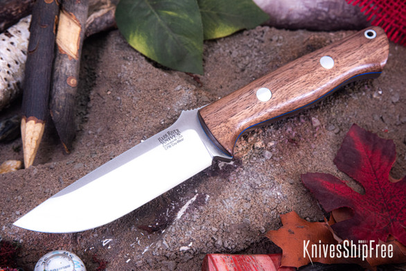 Bark River Knives: Bravo 1 - CPM CruWear - American Walnut - Blue Liners