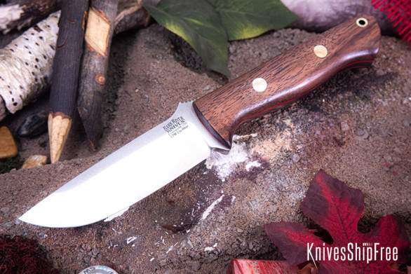 Bark River Knives: Bravo 1 - CPM CruWear - American Walnut - Cherry Red Liners - Brass Pins #2