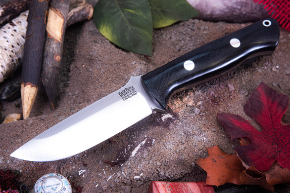 Bark River Knives: Bravo 1 - CPM CruWear - Black Canvas Micarta