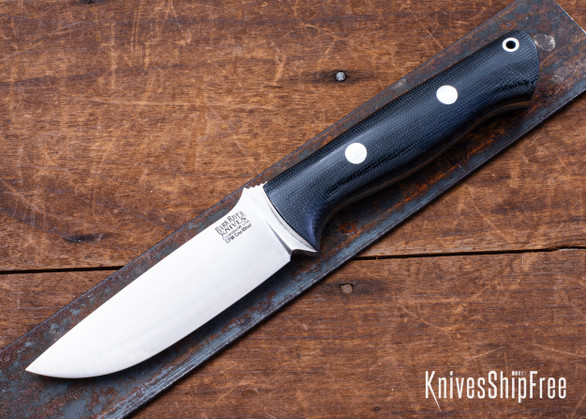Bark River Knives: Bravo 1 - CPM CruWear - Black Canvas Micarta - Full Height Grind