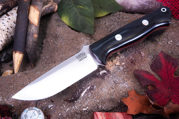 Bark River Knives: Bravo 1 - CPM CruWear - Black Canvas Micarta - Red Liners