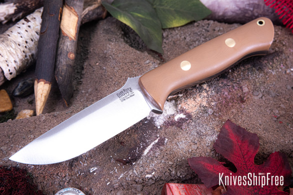 Bark River Knives: Bravo 1 - CPM CruWear - Coyote Brown G-10 - Brass Pins - Matte