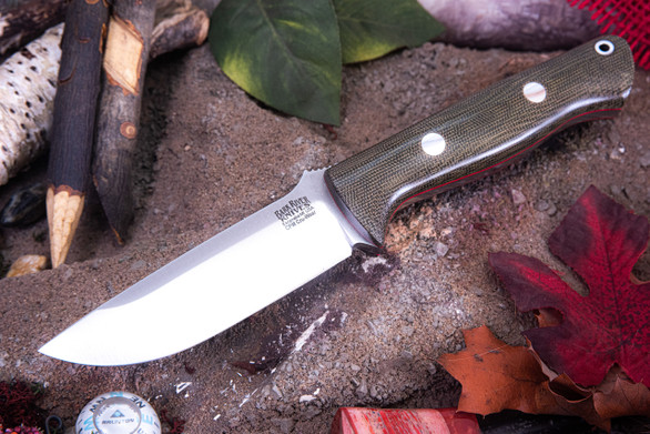 Bark River Knives: Bravo 1 - CPM CruWear - Green Canvas Micarta - Red Liners