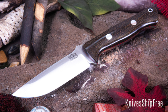 Bark River Knives: Bravo 1 - CPM CruWear - OD Green Burlap Micarta - Cherry Red Liners