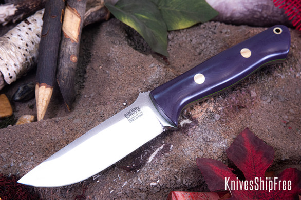 Bark River Knives: Bravo 1 - CPM CruWear - Purple G-10 - Toxic Green Liners - Brass Pins