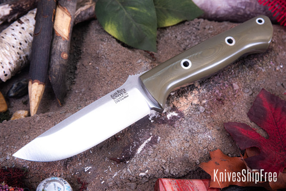 Bark River Knives: Bravo 1 - CPM CruWear - Ranger Green G-10 - Hollow Pins