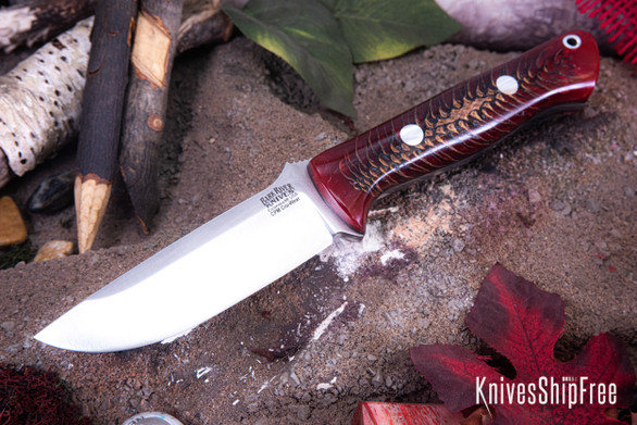 Bark River Knives: Bravo 1 - CPM CruWear - Red Pinecone - Black Liners