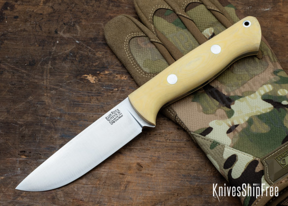 Bark River Knives: Bravo 1 - CPM CruWear - Rampless - Antique Ivory Micarta