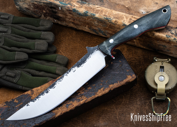 Lon Humphrey Knives: Viper - Forged 52100 - Storm Maple - Red Liners - LH24HI009