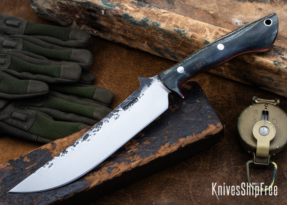 Lon Humphrey Knives: Viper - Forged 52100 - Storm Maple - Red Liners - LH24HI011