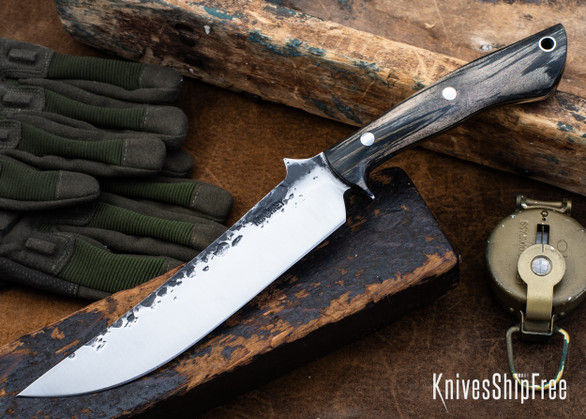 Lon Humphrey Knives: Viper - Forged 52100 - Storm Maple - Black Liners - LH24HI035
