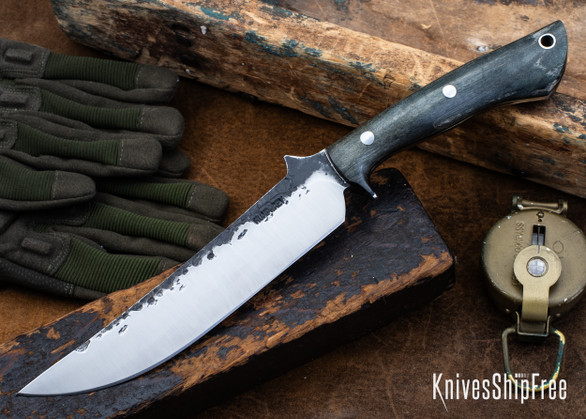 Lon Humphrey Knives: Viper - Forged 52100 - Storm Maple - Black Liners - LH24HI036