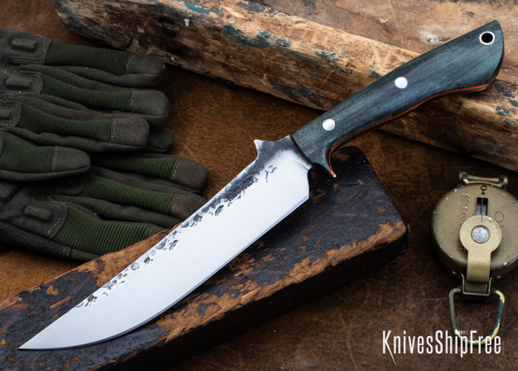 Lon Humphrey Knives: Viper - Forged 52100 - Storm Maple - Orange Liners - LH24HI049