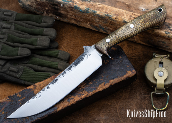 Lon Humphrey Knives: Viper - Forged 52100 - Storm Sassafras - Black Liners - LH24HI064