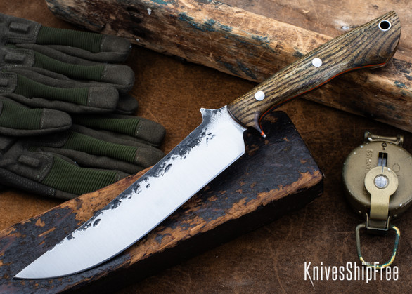 Lon Humphrey Knives: Viper - Forged 52100 - Storm Sassafras - Orange Liners - LH24HI067