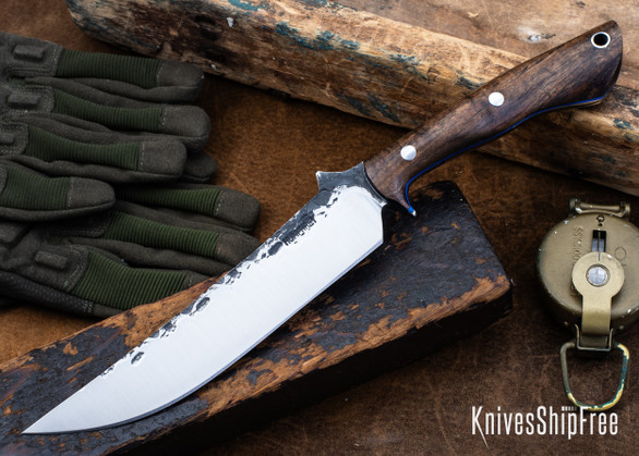 Lon Humphrey Knives: Viper - Forged 52100 - Tasmanian Blackwood - Blue Liners - LH24HI139