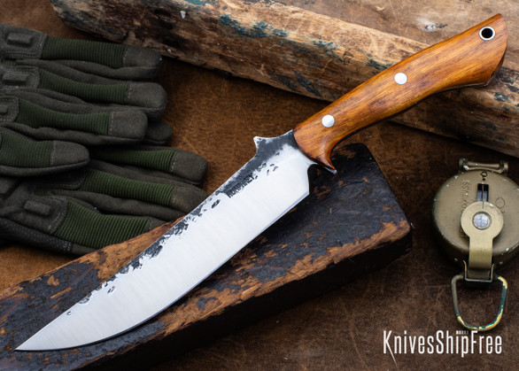 Lon Humphrey Knives: Viper - Forged 52100 - Desert Ironwood - Orange Liners - LH24HI181