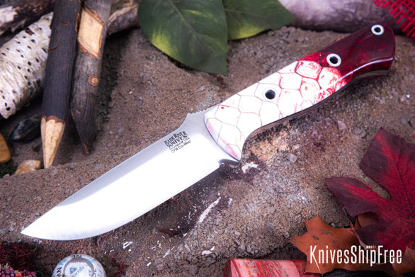 Bark River Knives: Bravo 1 - CPM Cruwear - Ruby Frost Dragon Sclae - Black Liners - Hollow Pins #1